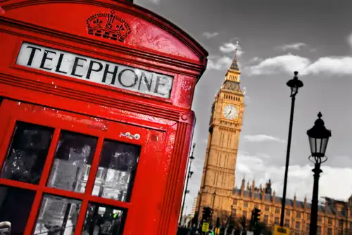 Gesprächsführung in englischer Sprache - Telefonzelle in London